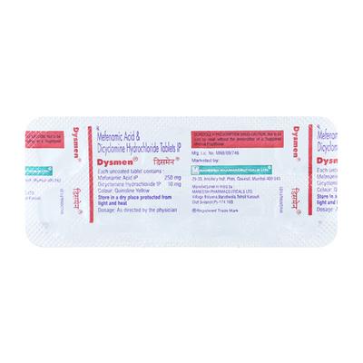 Dysmen Tablet 10'S - Muscle Spasm-Ant
