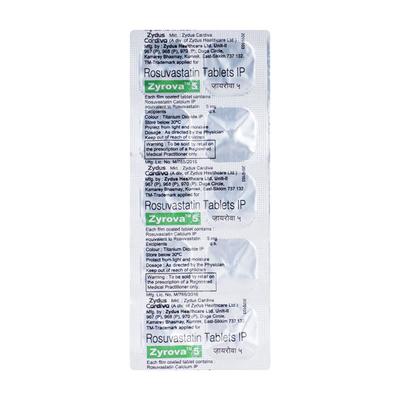 Zyrova 5mg Tablet 10'S - High Cholesterol-Dys