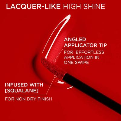 Loreal Paris Infallible Laque Resistance Lacquer-Like Shine, 16H Longwear, 420 Le Rouge Paris 4 ml - Liquid Lipsticks