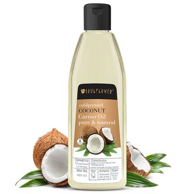 Soulflower Coldpressed Coconut Carrier Oil 225 ml - Hair Oils