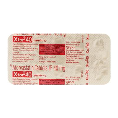 Xtor 40mg Tablet 10'S - High Cholesterol-Dys