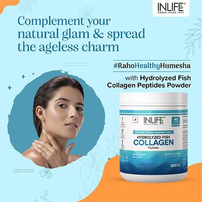 Inlife Hydrolyzed Fish Collagen Powder - Unflavoured 200 g - Hair & Skin