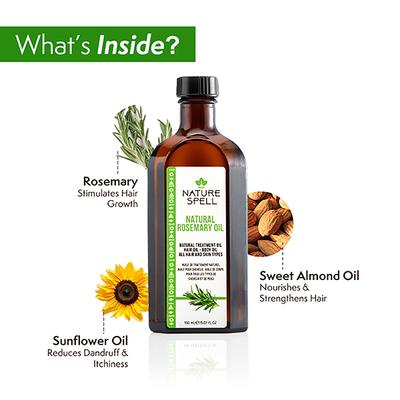 Nature Spell Rosemary With Jamaican Black Castor Oil For Hair & Skin 150 ml - Hair Oils