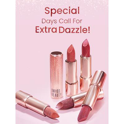 Swiss Beauty More Than Glitter Lipstick -Glitz Pink 3 gm - Lipsticks