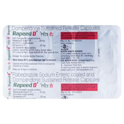 Rapeed D Capsule 10'S - Ulcer/Reflux/Flatulence-Aaa