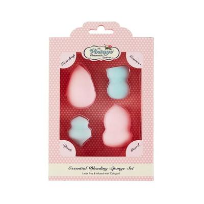 Vintage Cosmetic Essential Blending Set Infused with Collagen 1's - Sponges & Applicators