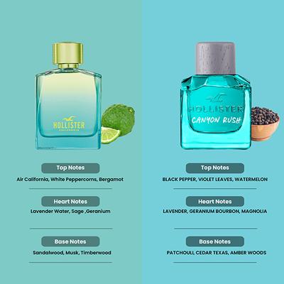 Hollister Wave 2 For Him 100ml + Canyon Rush For Him 100ml Eau De Toilette 2's - Men Perfumes (Edt/Edp)
