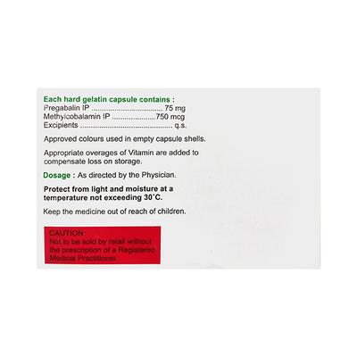 Pregacip M 75mg/750mcg Capsule 10'S - Neuropathic Pain-Dru
