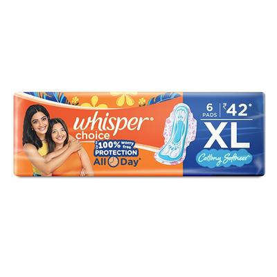 Whisper Choice Extra Long Sanitary Pads (XL) 6's - Sanitary Napkins