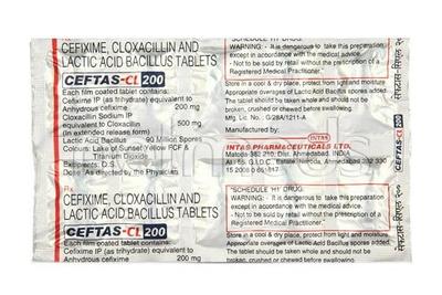 Ceftas CL 200mg Tablet 10'S - Bacterial Infections-Cep