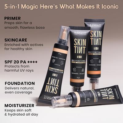 Insight Cosmetics Skin Tint 5In1 Multifunctional Serum Foundation - Latte Please ! 30 gm - Foundation
