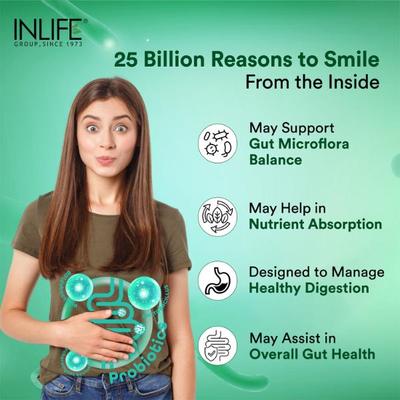 Inlife Pre & Probiotic Forte Veg Capsule 60's - Digestive Health