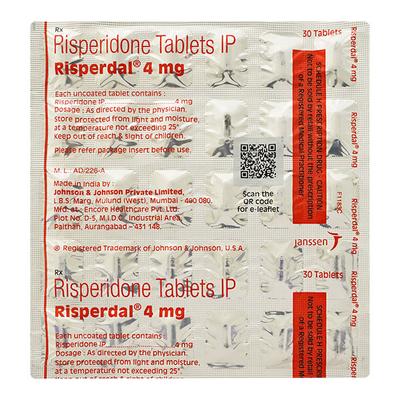 Risperdal 4mg Tablet 30'S - Psychosis-Ans