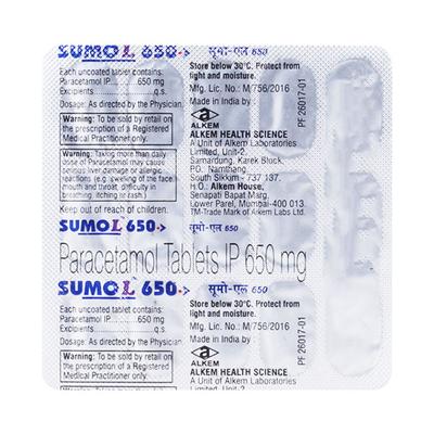 Sumo l 650 Tablet 15'S - Fever-Ana