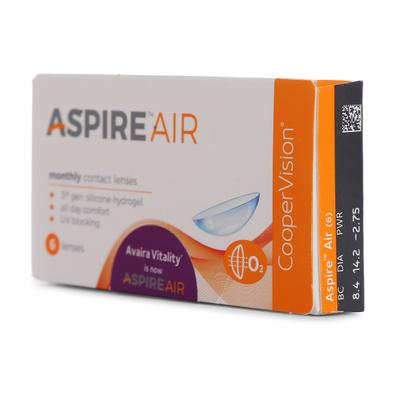 CooperVision ASPIRE AIR UV Blocking Monthly Disposable Spherical Silicone Hydrogel Lenses (6 Lenses) (Power -2.00) - Eyecare Lenses