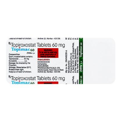TOPIMAC 60 Tablet 10's - Gout