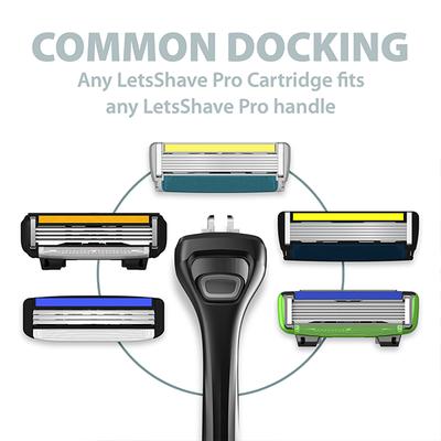LetsShave Pro 4 Razor + Razor Blades 4's + After Shave Balm + Shave Foam + Razor Cap - Men - Razors & Cartridges