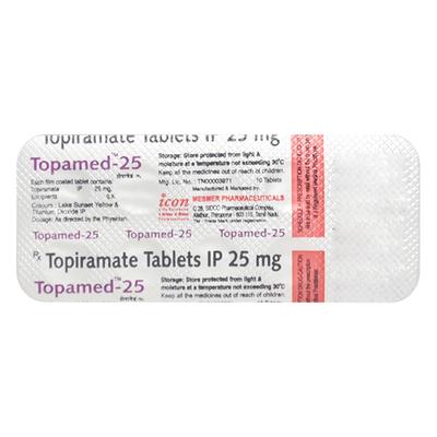 Topamed 25mg Tablet 10'S - Epilepsy/Convulsion-Ant