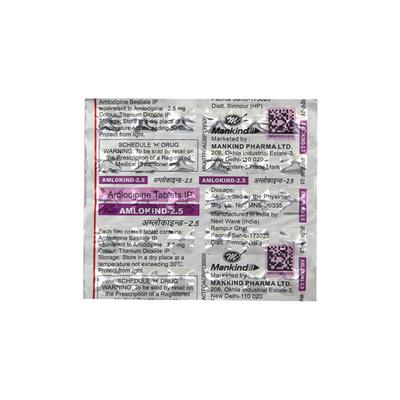 Amlokind 2.5mg Tablet 30'S - Hypertension-Cal