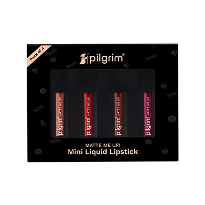 Pilgrim Always on top Mini Liquid Lipstick 4 in 1 Pack Smudgeproof, Hydrating & Lightweight 4 ml - Liquid Lipsticks