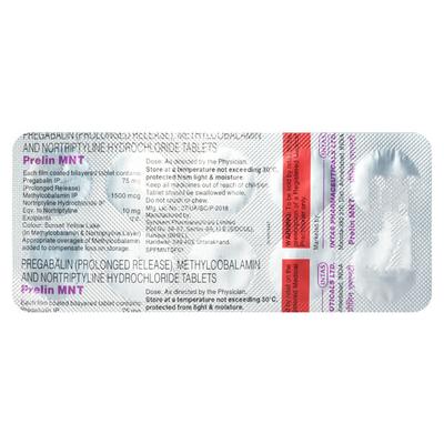 PRELIN MNT Tablet 10's - Neuropathic Pain-Dru