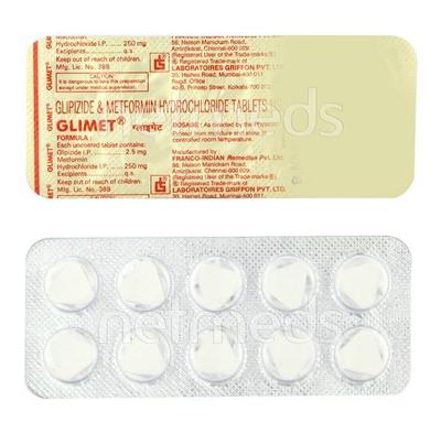 Glimet Tablet 10'S - Diabetes-Ant