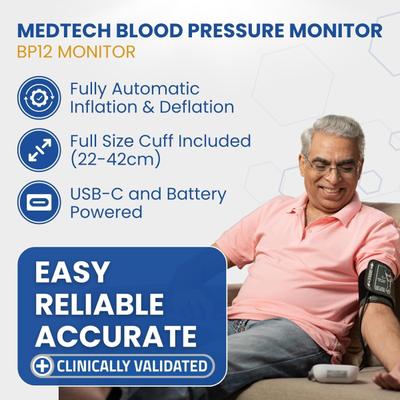 MedTech Fully Automatic Digital BP Monitor - BP12 - Blood Pressure Monitor Device