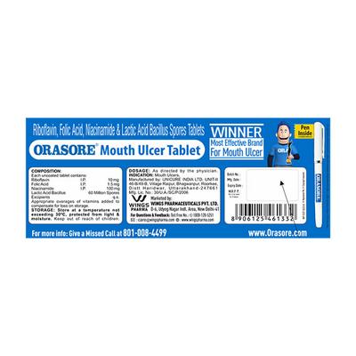 ORASORE MOUTH ULCER Tablet 10's - Oral Care - P-Mou