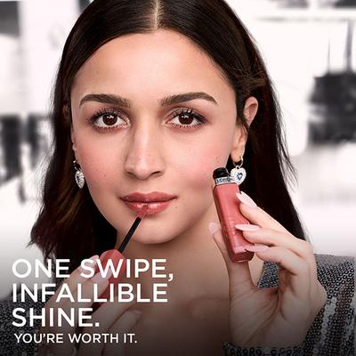 Loreal Paris Infallible Laque Resistance Lacquer-Like Shine, 16H Longwear, 420 Le Rouge Paris 4 ml - Liquid Lipsticks
