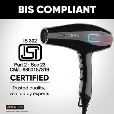 Vega Blow Pro 2200-2400W Hair Dryer With Comb, Concentrator & Diffuser Nozzles, (Vhdp-05) 1's - Hair Dryers