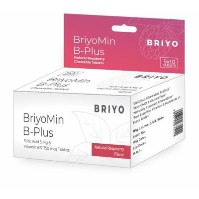 Briyo Briyomin B Plus Chewable Tablet - Natural Raspberry Flavour 30's - Multi-Vitamins