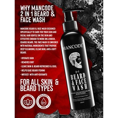MANCODE 2 in 1 Beard & Face Wash 200 ml - Beard Wash