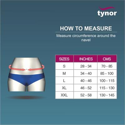 Tynor Abdominal Support - Grey (XXL) 1's - Abdomen/Neck/Arm/Elbow Supports
