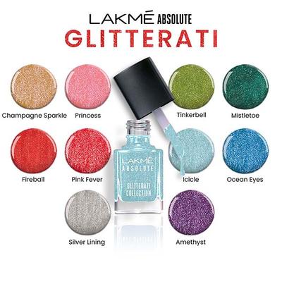 Lakme Absolute Glitterati Collection Nail Gloss 113 Pink Fever 12ml - Nail Polish