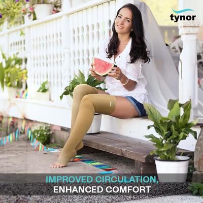 Tynor CURE Compression Stocking Mid Thigh CLASSIC (Pair) (XL) (I 15) - Knee/Ankle/Leg/Foot Supports