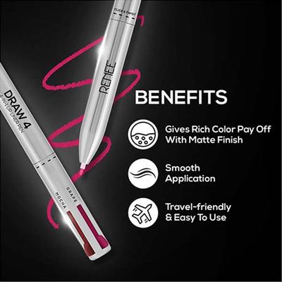 RENEE Draw 4 4-IN-1 Lip Liner 0.4 gm - Lip Liners