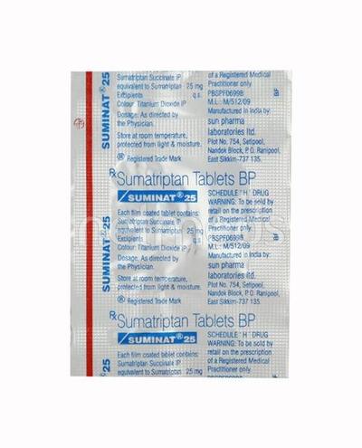 Suminat 25mg Tablet 1's - Migraine