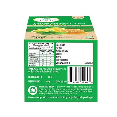 Organic India Tea Bags- Tulsi Honey Lemon 25's - Green/Herbal Teas