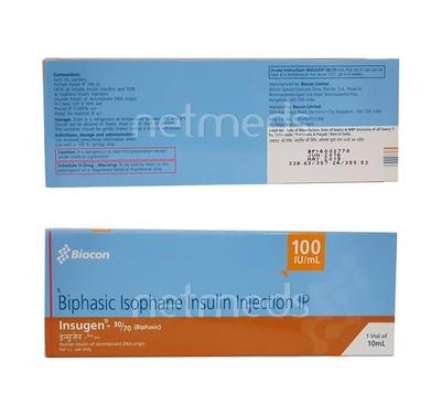 Insugen 30/70 100IU Injection 1X10ml - Diabetes-Ins