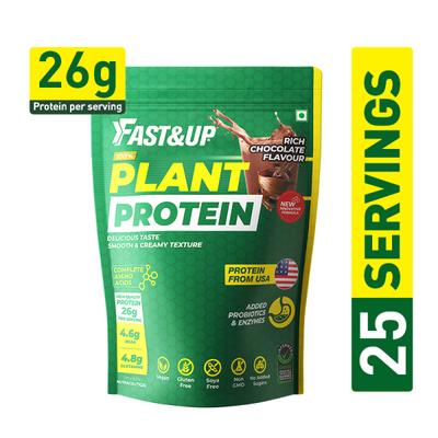 Fast&Up Plant Protein Powder - Rich Chocolate Flavour 1 Kg - Protein Drink