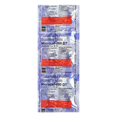 Microcef DT 200mg Tablet 10'S - Bacterial Infections-Cep