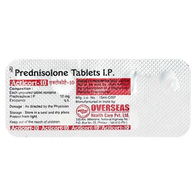 Acticort 10mg Tablet 10'S - Hormonal Therapy-Cor