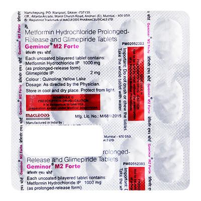 Geminor M2 Forte Tablet 15'S - Diabetes-Ant