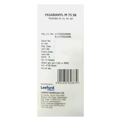 PEGABANYL M 75 SR Tablet 10's - Neuropathic Pain-Dru