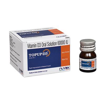 Nuvox TOPUP-D3 60000 IU Oral Solution (Pack of 4 x 5 ml) - Multi-Vitamins
