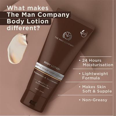 The Man Company Body Lotion Oats & Wheat Germ Extract 100ml - Lotions & Creams