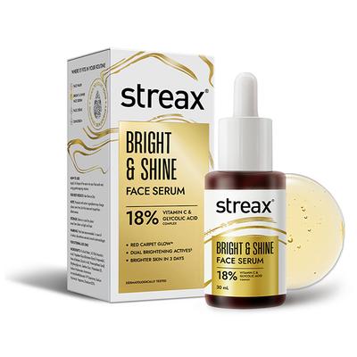 Streax Bright & Shine Face Serum 10% Vitamin C Serum & 1% Glycolic Acid 30 ml - Face Moisturizers
