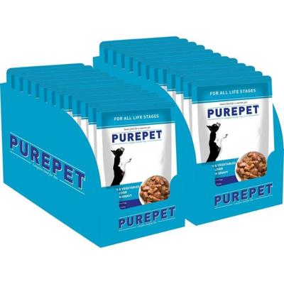 Purepet Chicken & Vegetables Chicken Liver Chunks In Gravy Dog (Pack of 24 x 70 g) 1.68 kg - Petfood