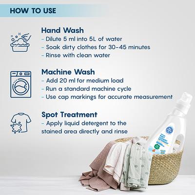 The Moms Co. Natural Baby Laundry Detergent Liquid 500 ml - Baby Detergents