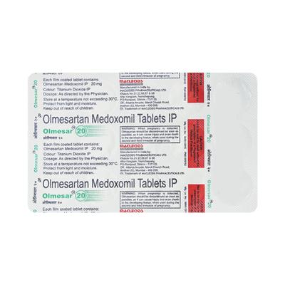 Olmesar 20mg Tablet 15'S - Hypertension-Ang
